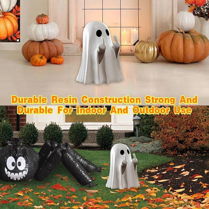 2-Piece Funny Middle Finger Ghost Halloween Decorations