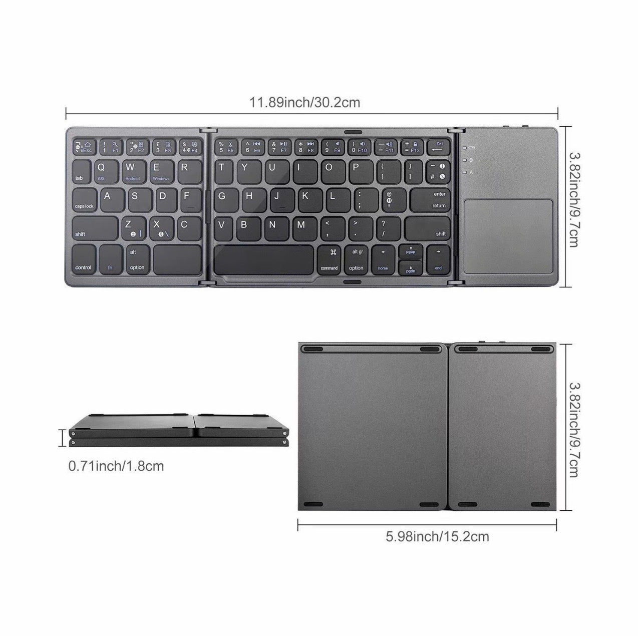 Ultra-Thin Foldable Bluetooth Keyboard for Tablets and Phones