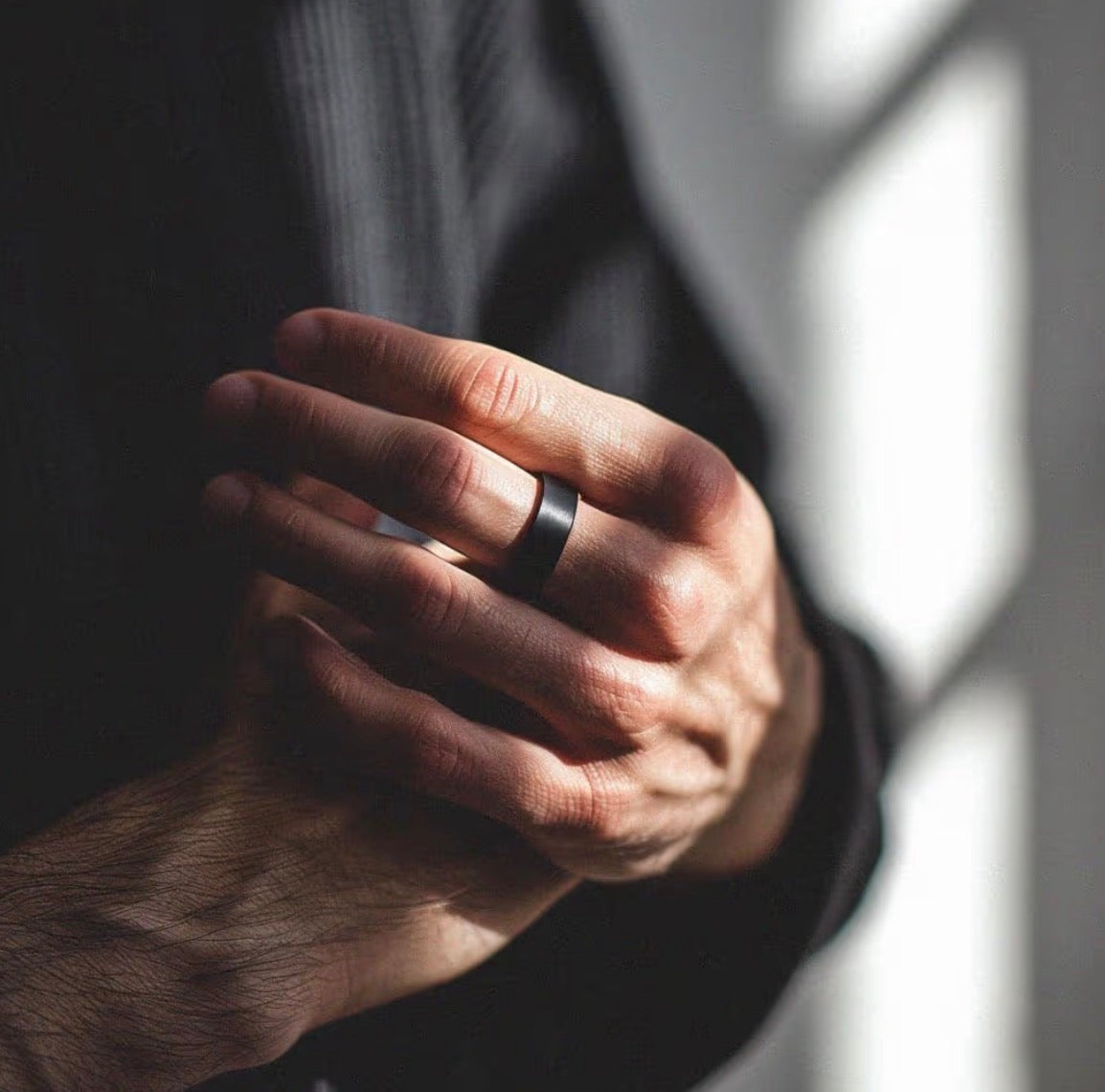 Haale Smart Ring Stainless Steel Fitness Tracker Android iOS