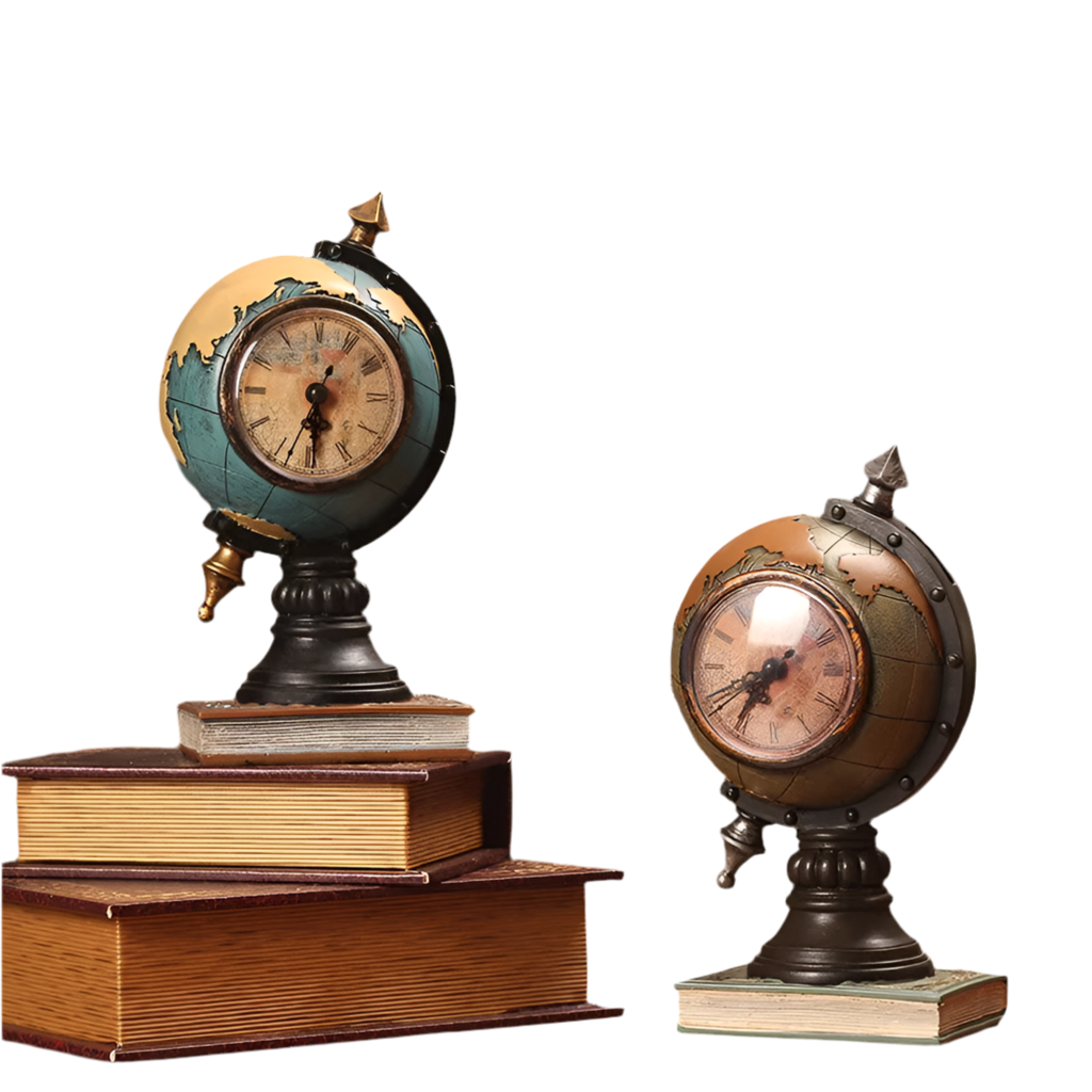 American Retro Globe Stand Clock – Vintage Desktop & TV Cabinet Decoration