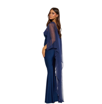 Staying True Satin Maxi Dress Navy