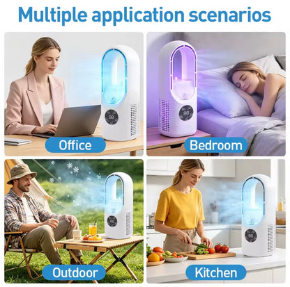 HOMCOM Portable Leafless Air Cooler with 6 Speed Silent Fan