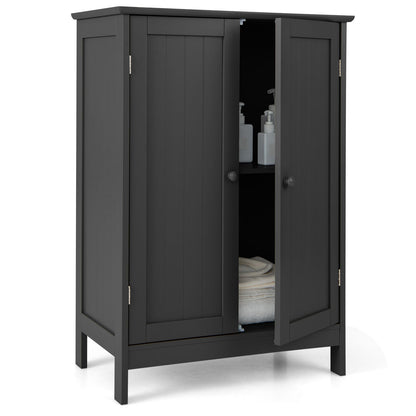 Double Door Bathroom Floor Cabinet with Adjustable Shelving