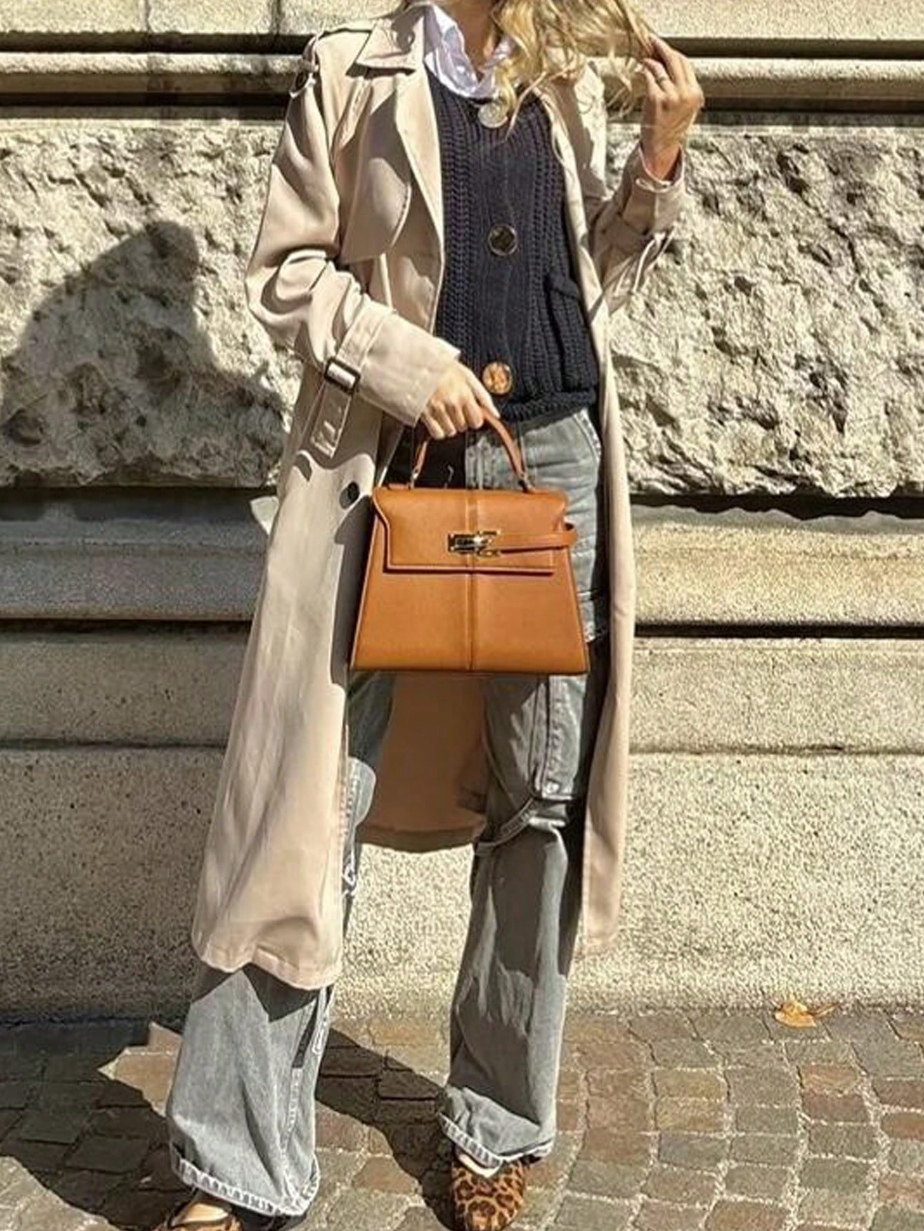 New Trapezoid PU Leather Women'S Handbag, High-End Versatile Crossbody Bag, Fashionable Niche Hand Carry Tote Bag for Commute, Best Mother'S Day Gifts Women