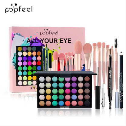 Eye Makeup Set 40 Color Eyeshadow Palette Eyebrow Pencil Eyeliner Pen Mascara with a Set of Makeup Brushes Eye Cosmetics