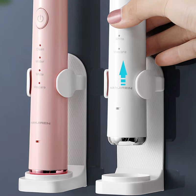 Adjustable Non-Slip Silicone Toothbrush Holder for Electric Toothbrushes - Wall-Mounted and Space-Saving Design