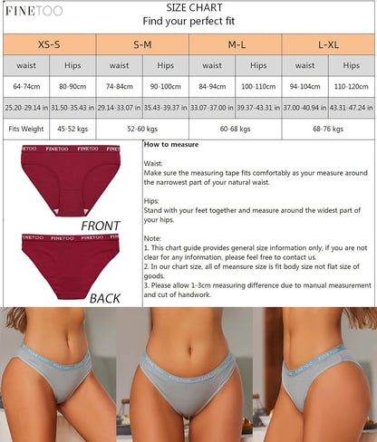 Pack of 10 Cotton Briefs Women'S Breathable Knickers Logo Sports Underwear Soft Sexy Underpants Panties Sports Belt Bikini Multipack S-XL, Bikini Pack of 10
