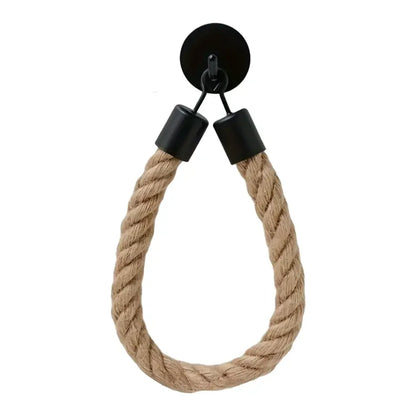 Toilet Roll Paper Holders Retro Hemp Rope Punchless Wall Mounted Rack Washroom Decor Tissue Holder Bathroom Storage Accessories