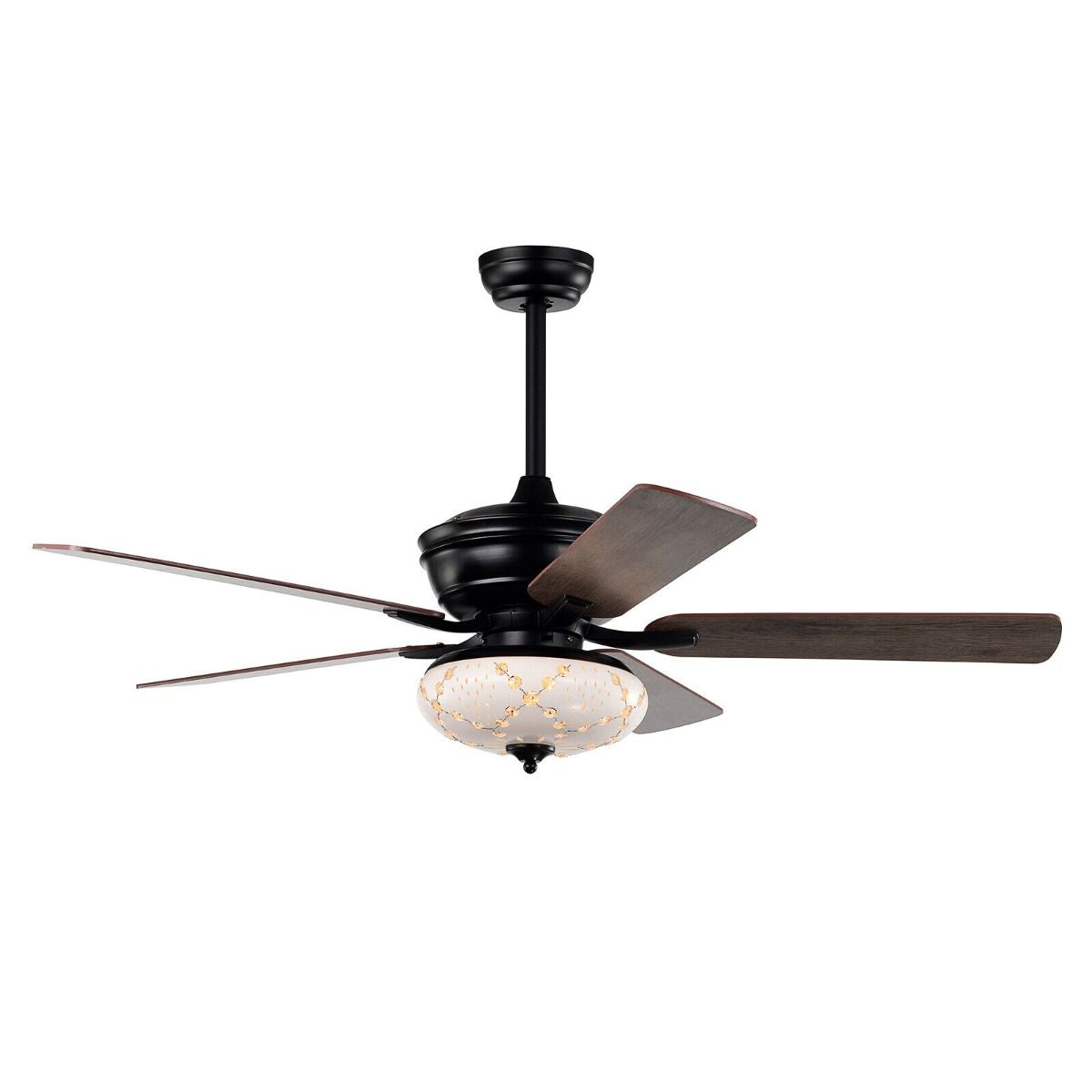 Ceiling Fan with Integrated Lighting and Remote Control for Bedrooms and Living Rooms