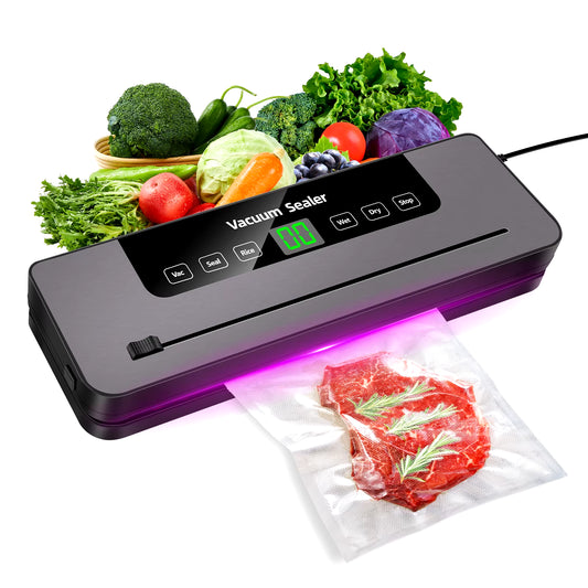 Electric Vacuum Food Sealer with Automatic Functionality for Dry and Wet Packaging, Includes 10 Bags