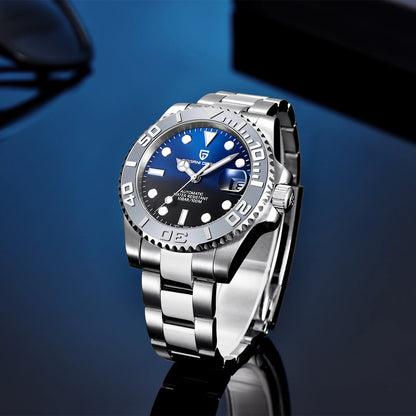2023  New Luxury Men Mechanical Wristwatch Stainless Steel Sapphire Automatic Watch 100M Waterproof Clock