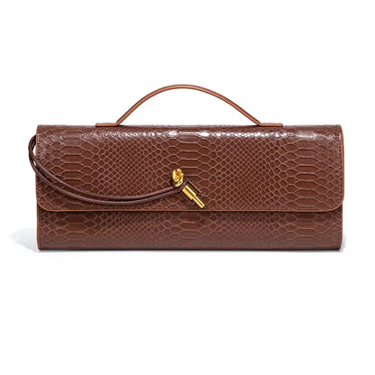Luxury Design Top-Handle Bag for Women Evening Handbag Long Purse, Crocodile Pattern Crossbody Shoulder Bags Fashionable Outfits