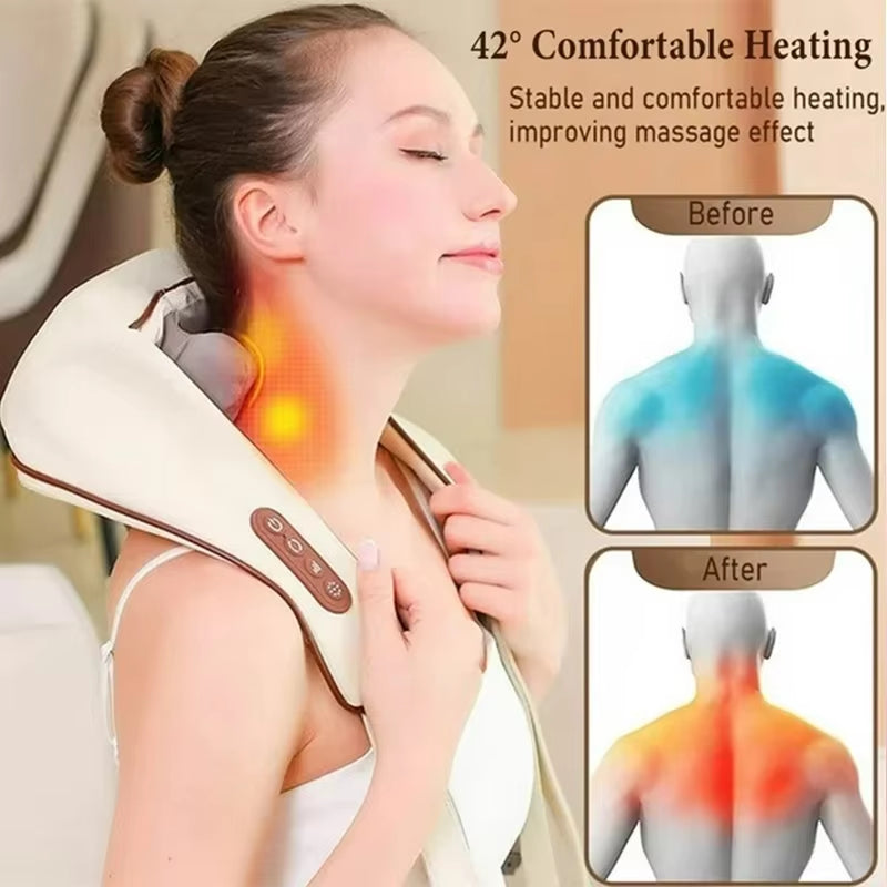 Deep Tissue Shiatsu Neck and Shoulder Massager with Heat for Pain Relief and Muscle Relaxation