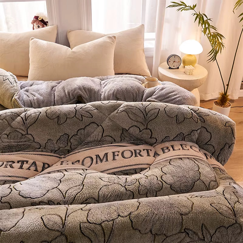 Lamb Fleece Blanket Winter Super Warm Quilt Autumn Spring Bedding Milk Fleece Comforter 5Kg Thickened Dormitory Single Double