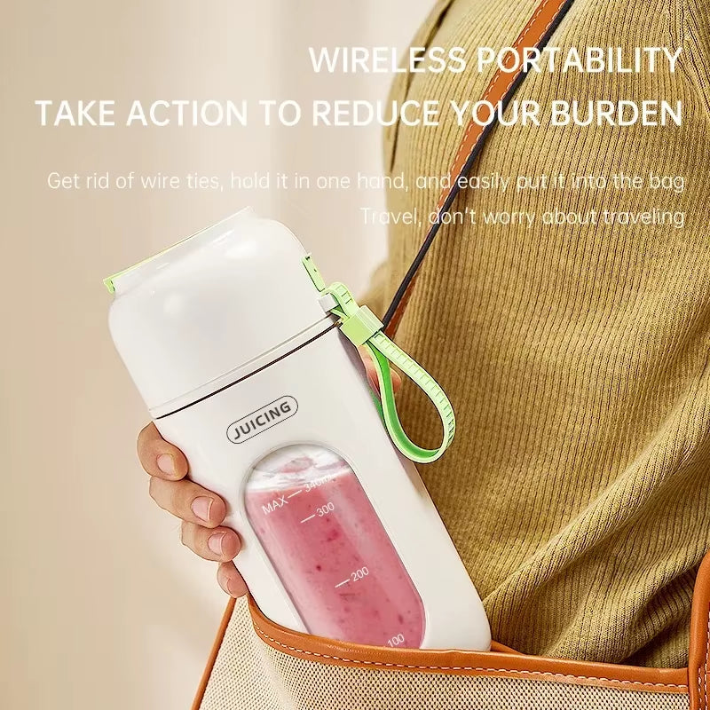 Portable Multi-Function USB Wireless Juicer 12-Blade Head Fast Juice Extraction 2600Mah Capacity Indoor and Outdoor Mixing Cup