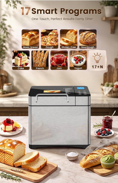 2.2LB Bread Maker Machine 710W | 17 Programmes & Ceramic Pan