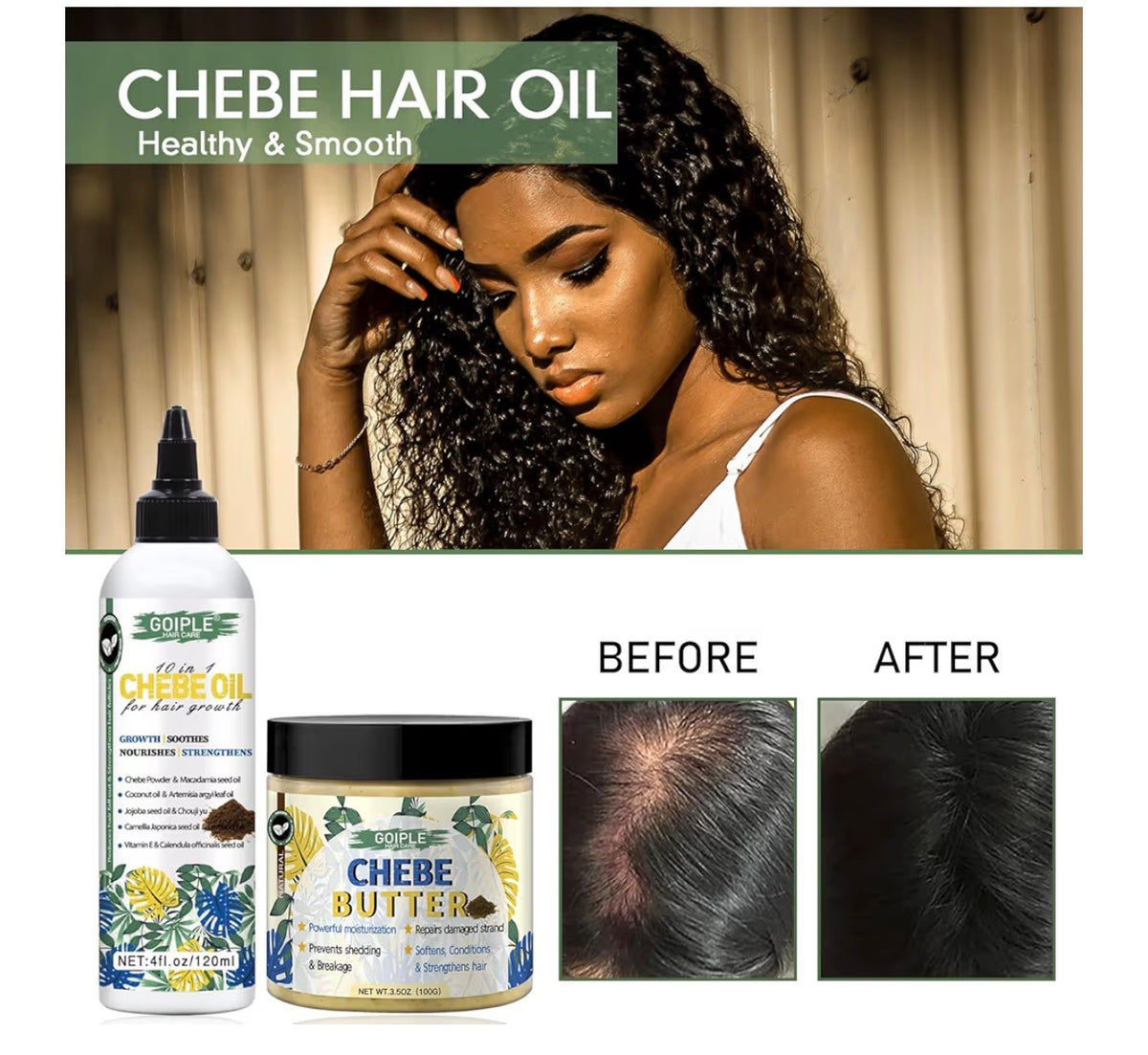 Natural Chebe Hair Oil for Hair Growth & Moisture | Chebe Scalp Oil