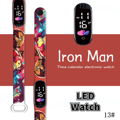 Disney Spider Man Children'S Cartoon Anime Character Luminous Bracelet Watch LED Touch Waterproof Clock Sports Gifts Christmas H