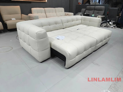 Multifunctional Convertible Sofa Bed, Modern Genuine Leather Folding Marshmallow Couch Cama Living Room Home Furniture