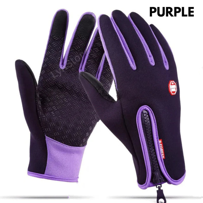 Winter Gloves Touch Screen Riding Motorcycle Sliding Waterproof Sports Gloves with Fleece