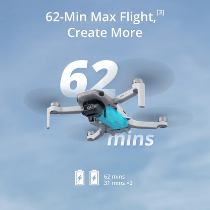 Mini 4K Camera Drone Combo, Drone with 4K UHD Camera for Adults, under 249 G, 3-Axis Gimbal Stabilization, 10Km Video Transmission, Auto Return, 2 Batteries for 62-Min Max Flight Time, Quickshots