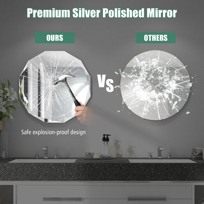 Frameless Wall-Mounted Mirror with Premium Silver Polished Finish