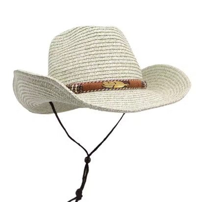 Summer Western Cowboy Top Hat Retro Style Sunshade Cowboy Straw Hat