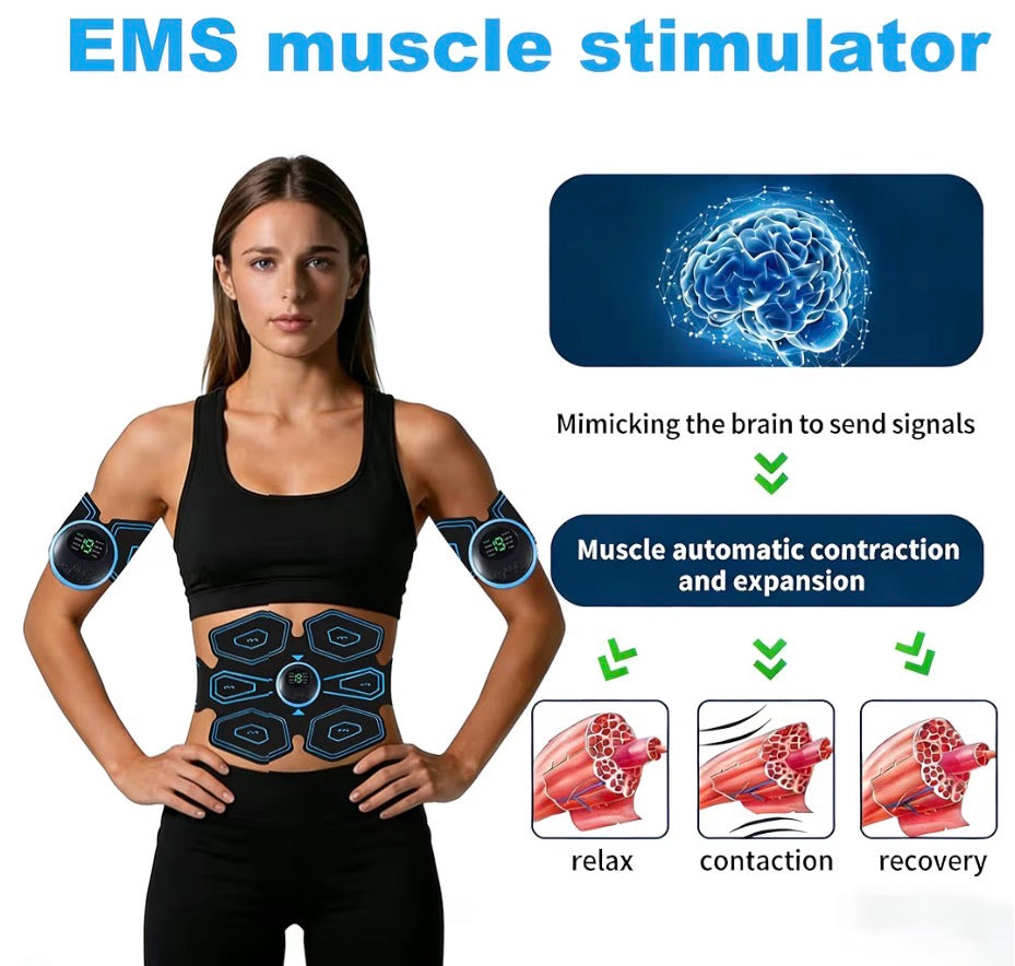 EMS Abdominal Muscle Trainer 8 Modes 18 Intensity Levels