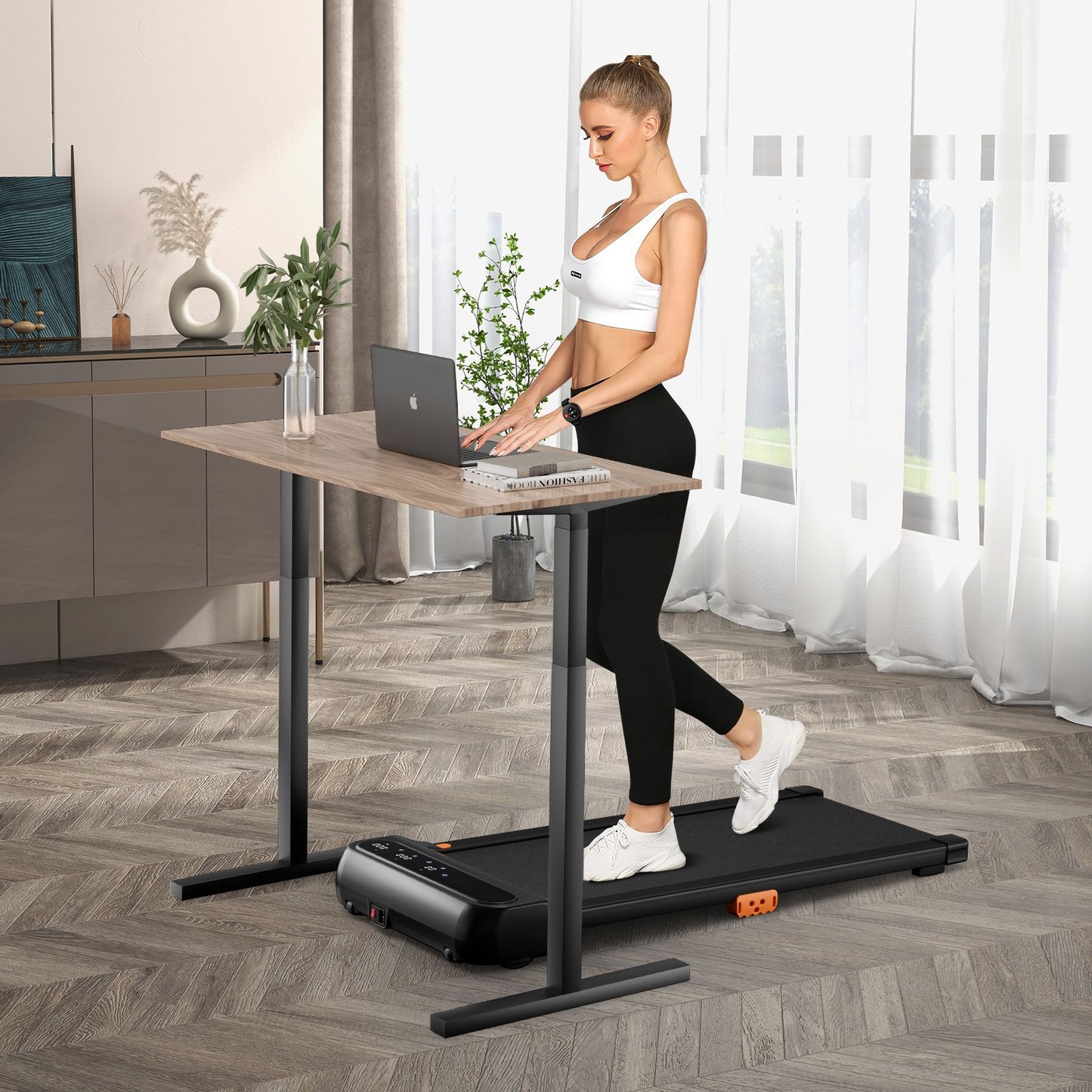 Under-Desk Treadmill for Home and Office with 12 Pre-Configured Workout Programs