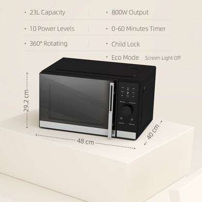 HOMCOM 23L Digital Microwave Oven with Auto Cook, 10 Levels, Eco Mode
