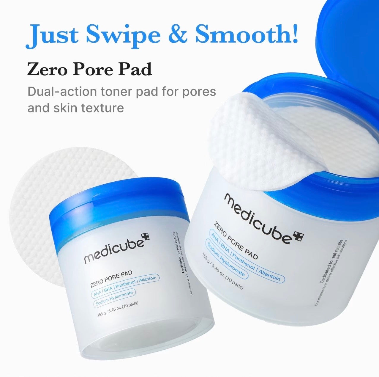 medicube Zero Pore Pads AHA BHA Toner Pads for Smoother Skin