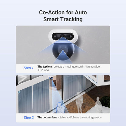 C90 Dual Lens 8MP (4MP+4MP) Wifi Outdoor Security Camera, 360° Surveillance Cameras, CCTV Cameras, Colour Night Vision, AI Person/Vehicle Detection, Two-Way Audio, Alexa, Waterproof