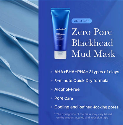 medicube Zero Pore Blackhead Mud Mask 3 Minute Pore Care Treatment