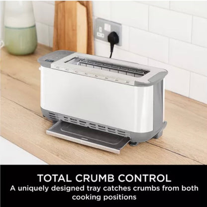 Foodi 3-in-1 Toaster, Grill and Panini Press with Flip Design, 7 Cooking Functions, 7 Toast Shades, Includes Panini Press, Bake Tray and Crumb Tray, Stainless Steel, ST202UK
