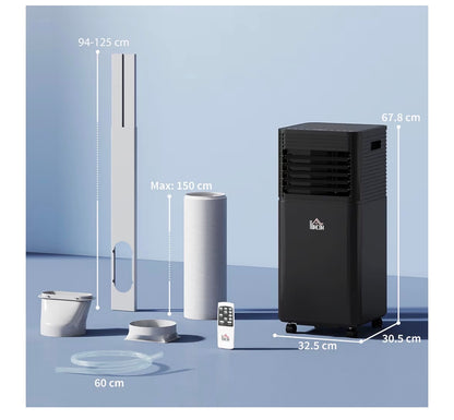 HOMCOM Portable Air Conditioner 7000 BTU, 4-in-1 Cooling, Fan, Dehumidifier & Sleep Mode, Mobile Air Conditioning Unit with Remote Control, 24H Timer, Window Mount Kit for Rooms up to 26㎡