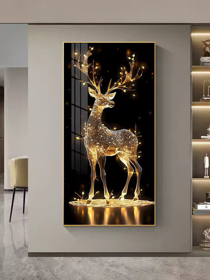 Deer LED Crystal Porcelain Wall Lamp – Artistic Wall Light for Interior Elegance