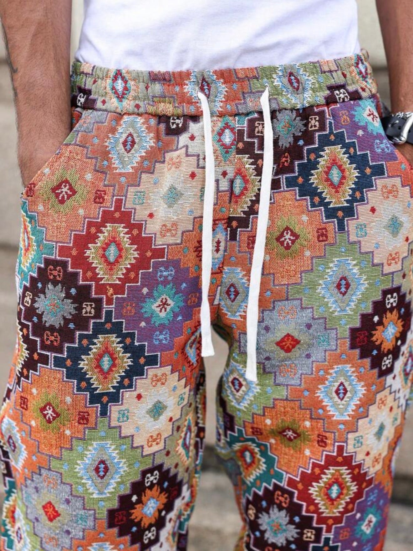 Manfinity Roghcode Men’s Retro Floral Wide Leg Pants