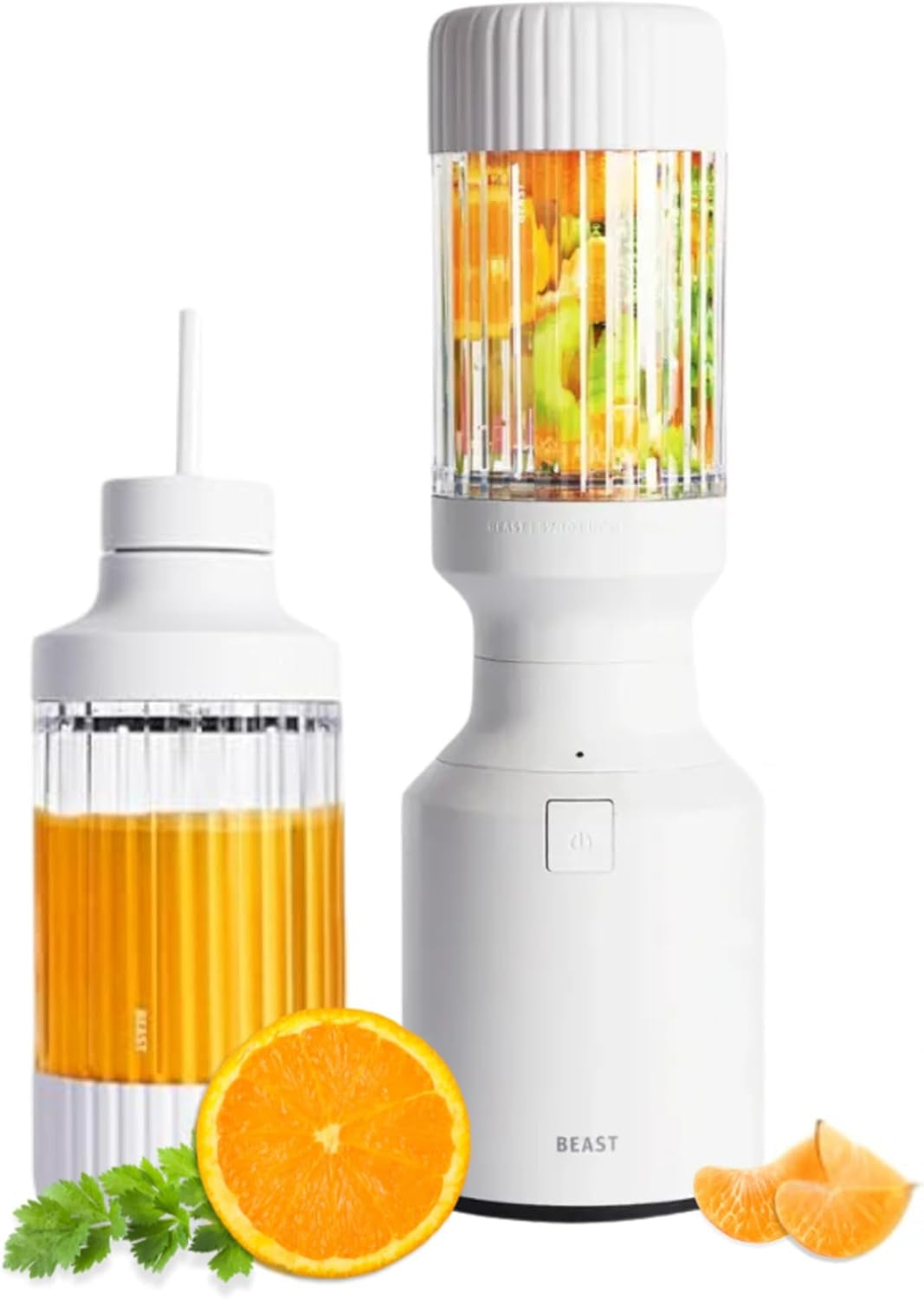 Mighty Blender 650, Personal Smoothie Maker, Kitchen Jug Blender Food Processor, Soup, with Drinking Lid, Portable Plastic Glass & Straws (Cloud White)