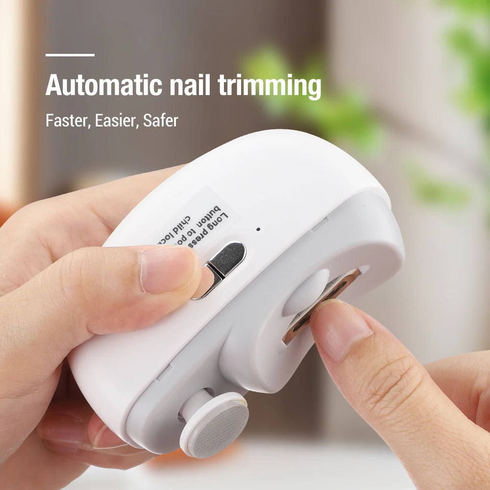 Electric Nail Clippers for Adult Baby Automatic Nail Clipper Trimmer Cutter Fingernail Toe Scissor Pedicure Manicure Polishing