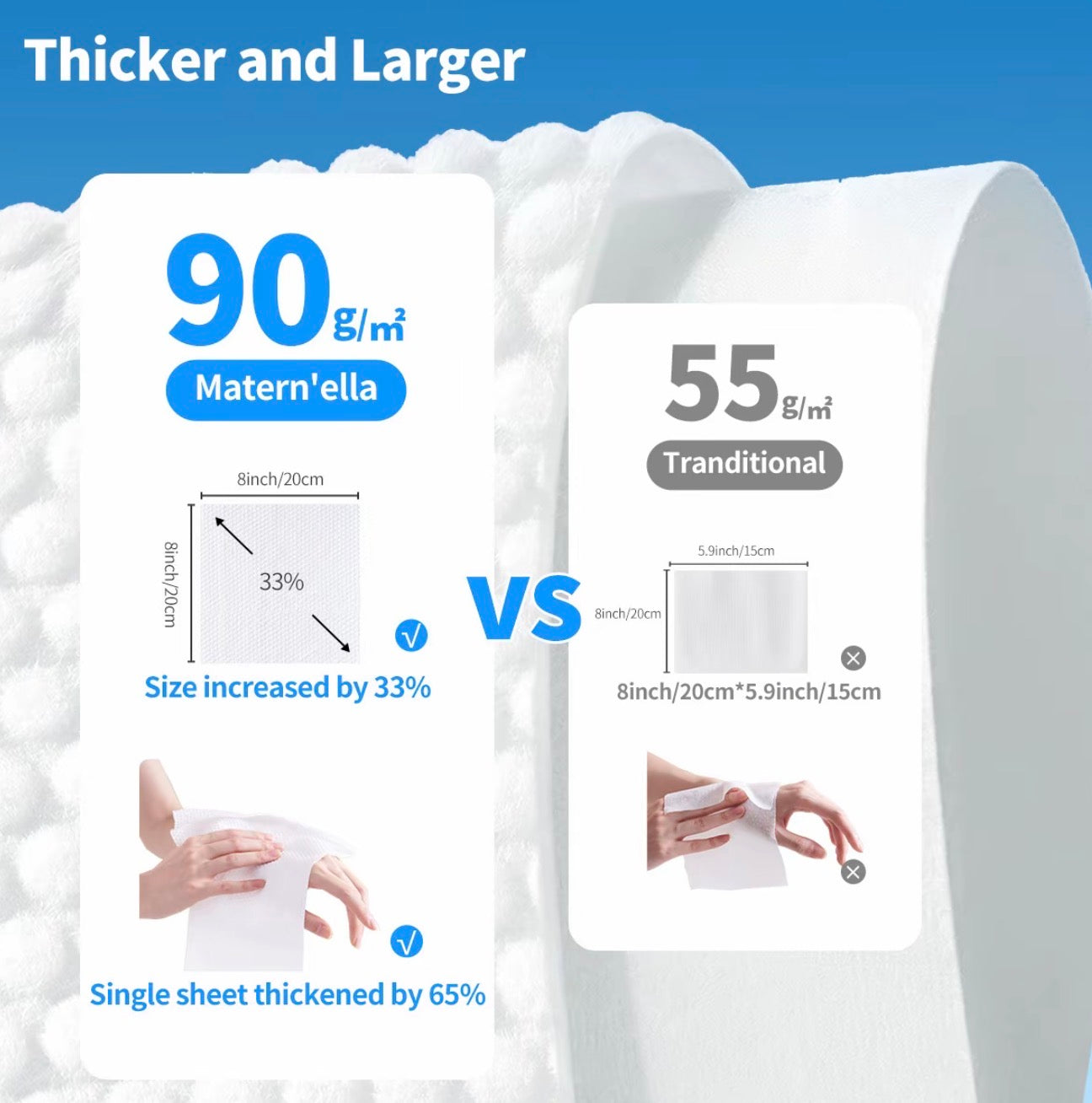Matern’ella Disposable Face Towels 166 Pack