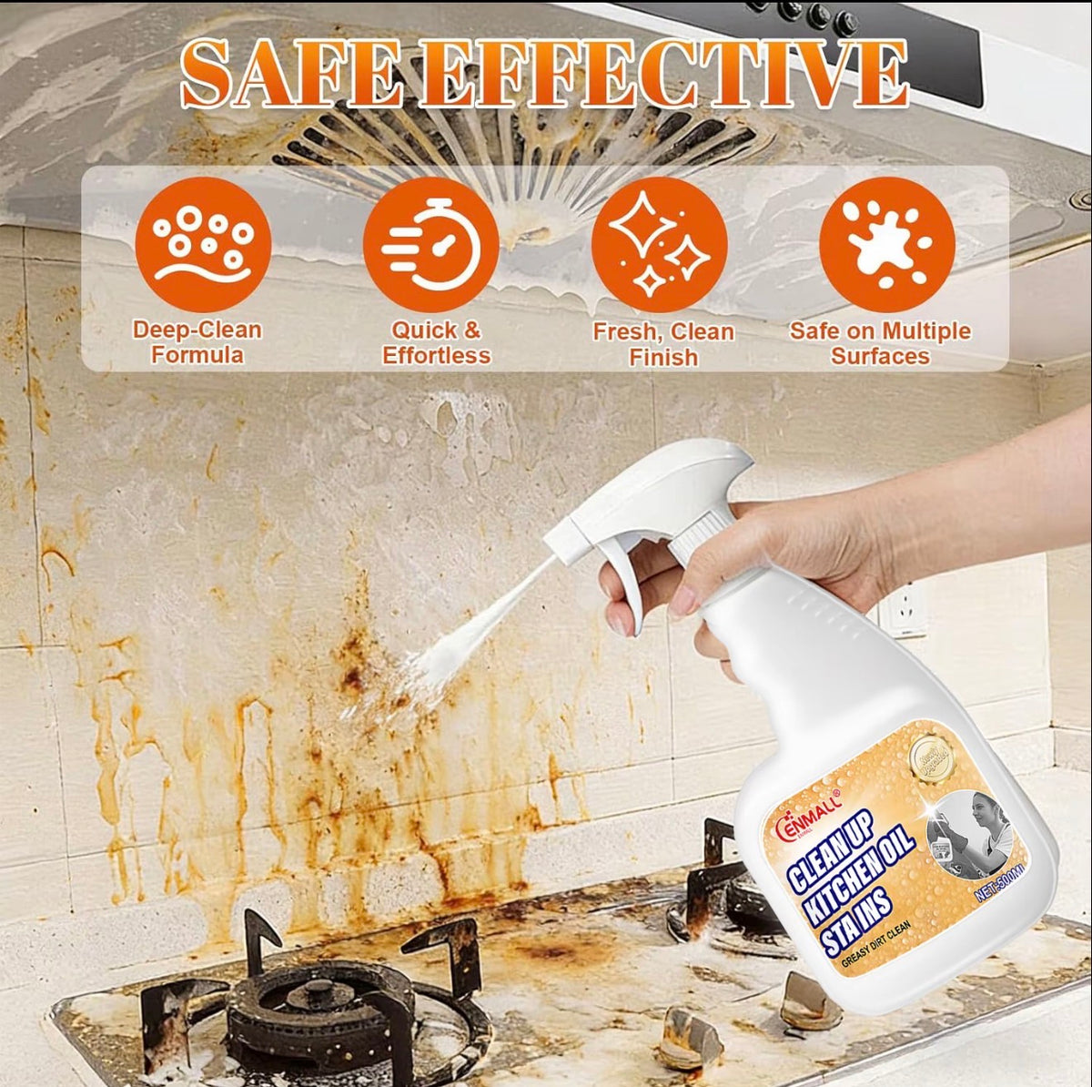 ENMALL Grease Rescue Heavy-Duty Kitchen Degreaser | Hob & Oven Cleaner