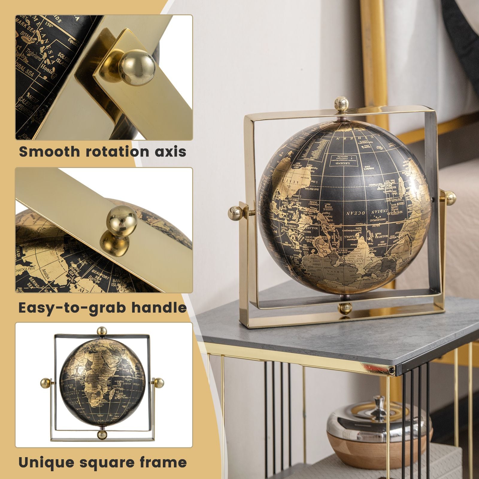 720-Degree Rotating Educational Geographic World Globe