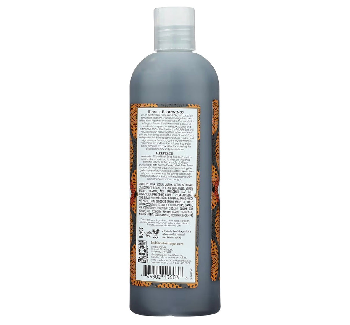 Nubian Heritage African Black Soap Body Wash | Natural Body Cleanser