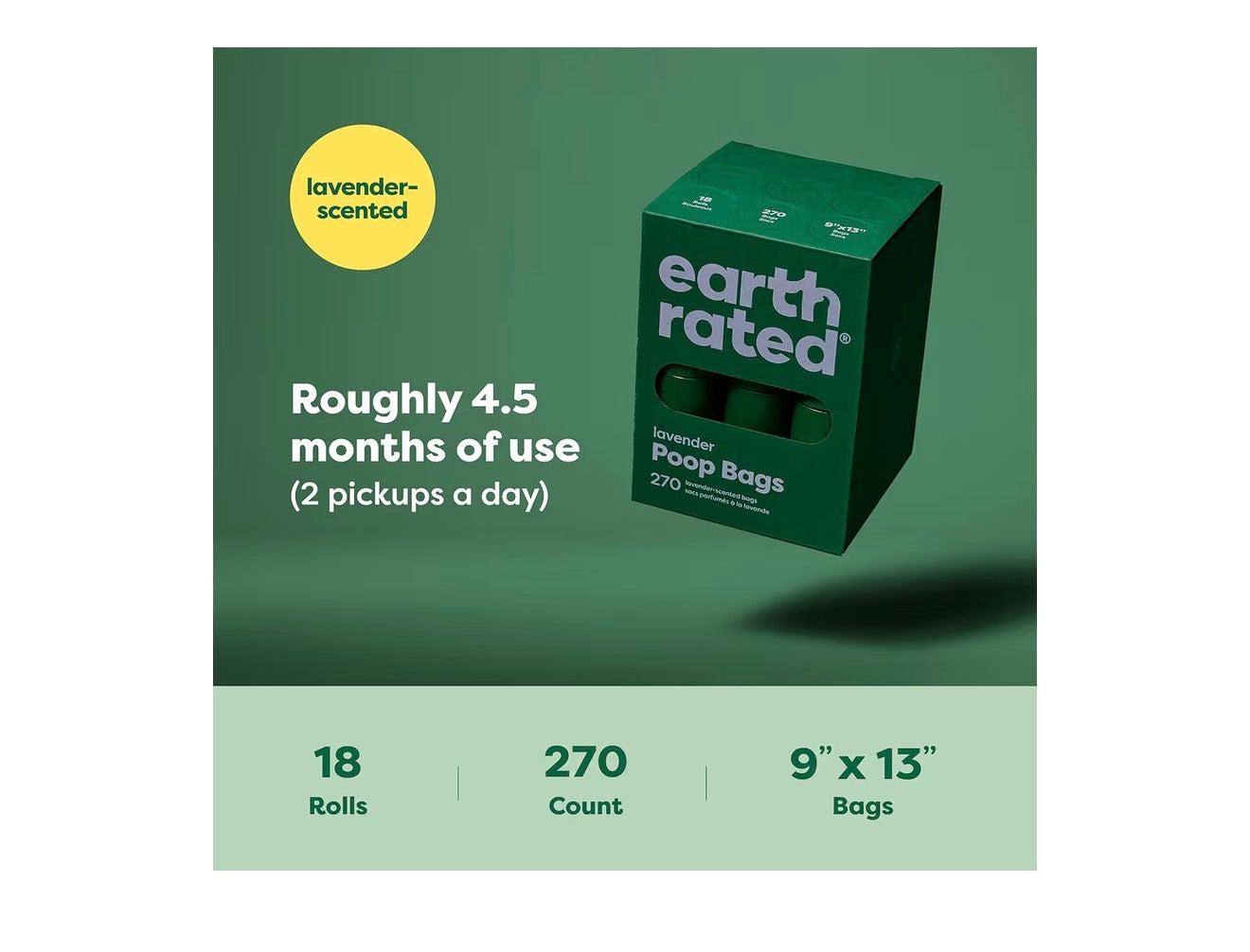 Earth Rated Dog Poo Bags Lavender 270 Count