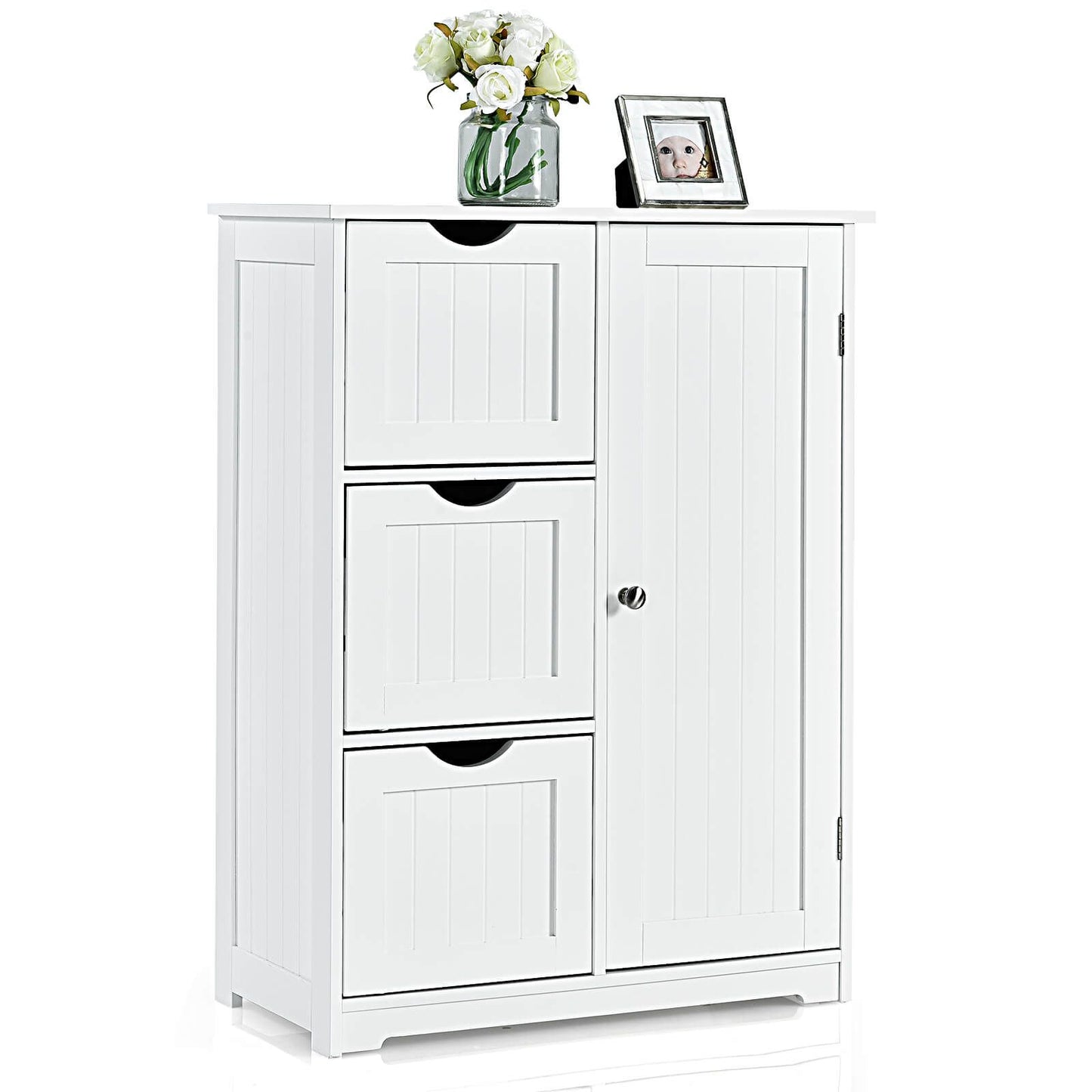 Freestanding Bathroom Cabinet with One Door and Three Drawers