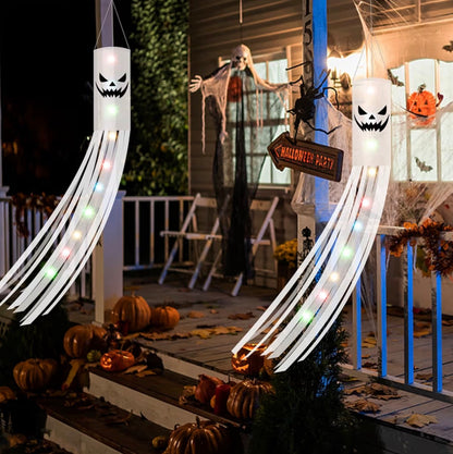 Jsdoin Halloween Ghost Windsocks 2 Pack with Colourful LED Lights | Minja Superstore