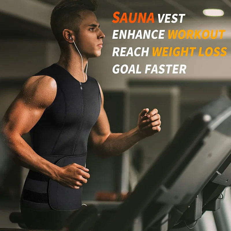 Men's Neoprene Sauna Vest – Waist Trainer & Belly Trimmer for Maximum Sweat! 