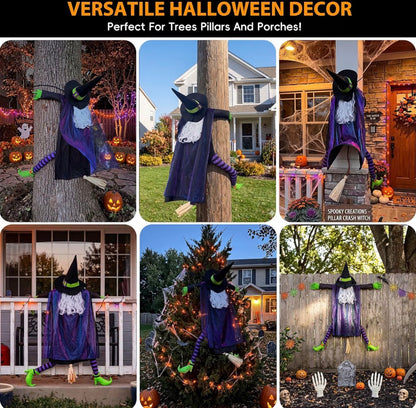 64-Inch Purple Crashing Witch Halloween Decoration | Minja Superstore