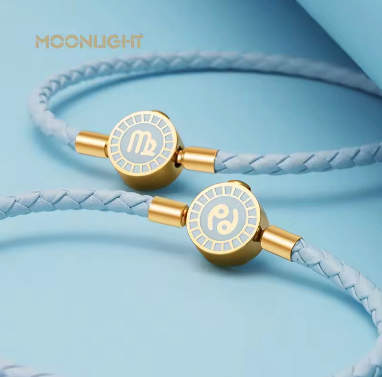 MOONLIGHT 12 Constellation Charm Bracelet Braided Leather Bracelet Leo Aries Gemini Taurus Libra Couple Accessories Jewelry Gift