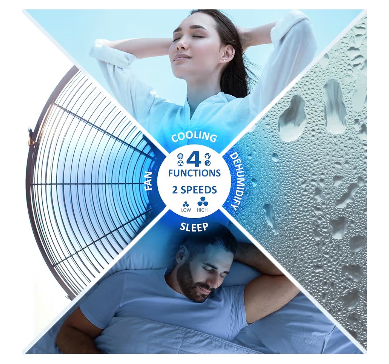 NETTA Portable Air Conditioner 7000 BTU - 3 in 1 Air Conditioning Unit with Dehumidifier & Cooling Fan - 24H Timer, Remote & LED Touch Control - Portable Conditioner for Bedroom, Home & Office - White